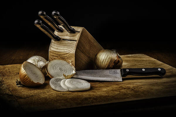 Bath Poster featuring the photograph Knives and Onions by Don Hoekwater Photography