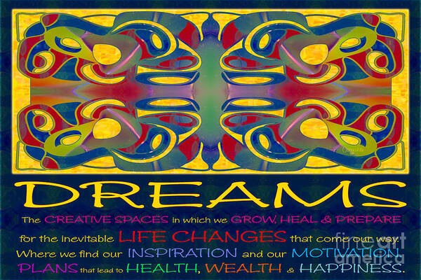 Colorful Dreams Poster featuring the digital art Colorful Dreams Motivational Artwork by Omashte by Omaste Witkowski