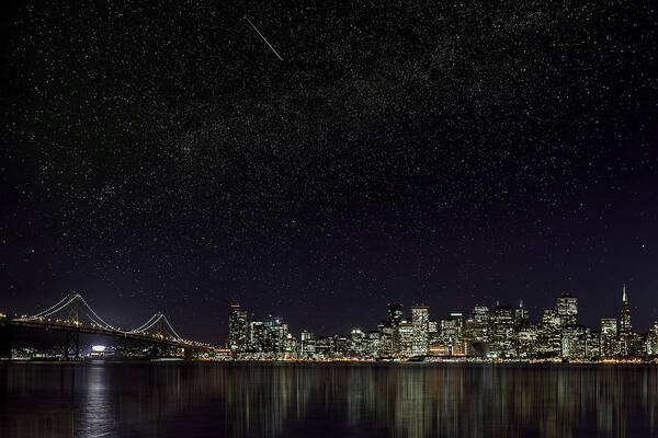 Boat Poster featuring the photograph Comet Over San Francisco by Don Hoekwater Photography