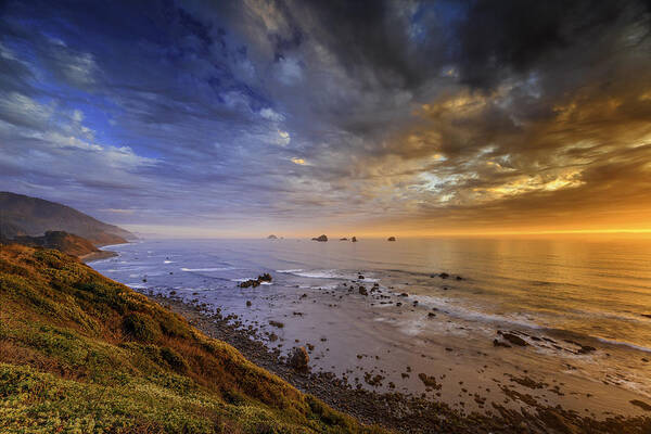 Basia Poster featuring the photograph Oregon Coast Sunset by Don Hoekwater Photography