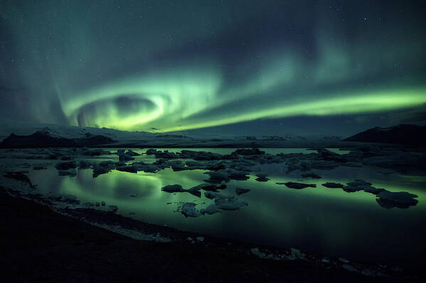 Northernlights Poster featuring the photograph Swirl by Erika Valkovicova