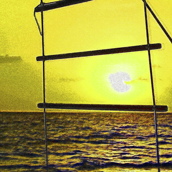 Sunset Poster featuring the digital art Sailors Sunset by Island Hoppers Art