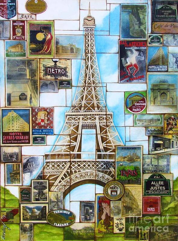 Paris Poster featuring the painting Memories of Paris by Joseph Sonday