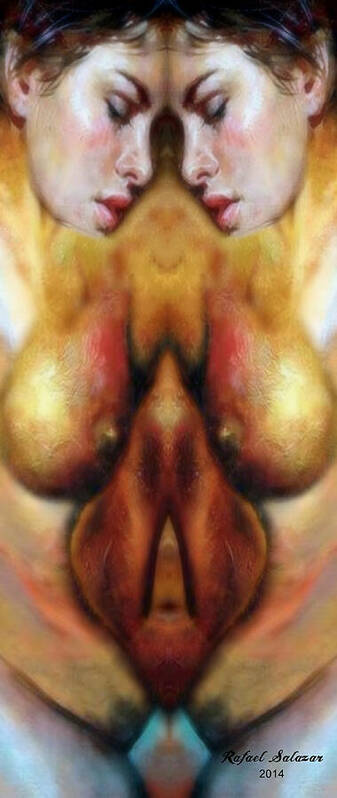 Conceptual Poster featuring the digital art Nude Colorado Series #1 by Rafael Salazar
