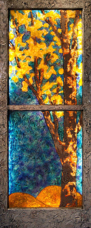 Tree Poster featuring the mixed media Tree inside a Window by Christopher Schranck