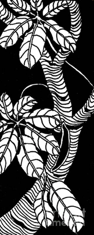 Wandering Leaves Octopus Tree Poster featuring the drawing Wandering leaves Octopus Tree design by Mukta Gupta