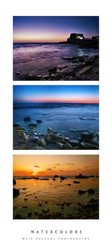 Triptych Poster featuring the photograph Watercolors by Meir Ezrachi