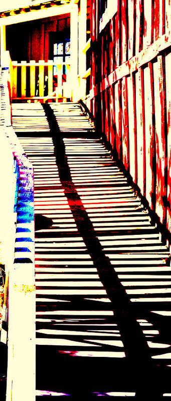 Wooden Side Walk Poster featuring the photograph Shadow Piano by Diane montana Jansson
