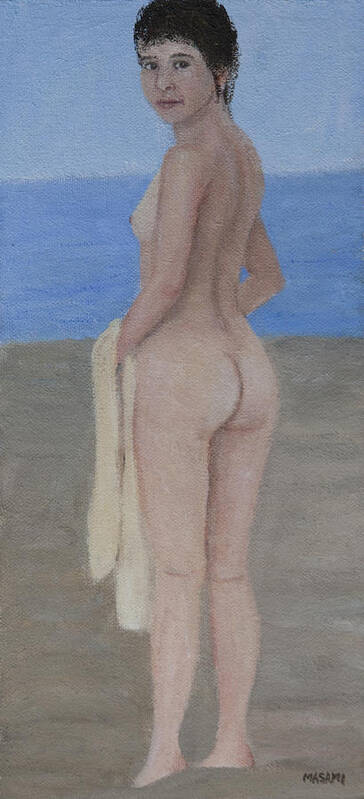 Beach Poster featuring the painting The Bather by Masami Iida