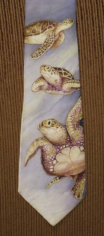 Ocean Poster featuring the painting Close-up 1  Sea turtle Trio by David Kelly