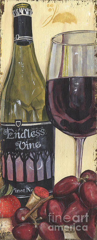 Wine Poster featuring the painting Endless Vine Panel by Debbie DeWitt