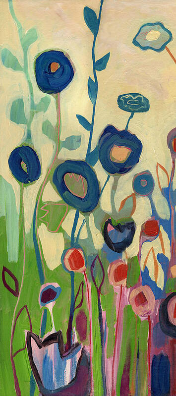 Floral Poster featuring the painting Meet Me in My Garden Dreams Part A by Jennifer Lommers