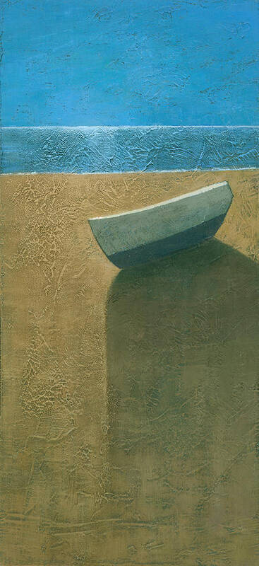 Boat Poster featuring the painting Solitary Boat by Steve Mitchell
