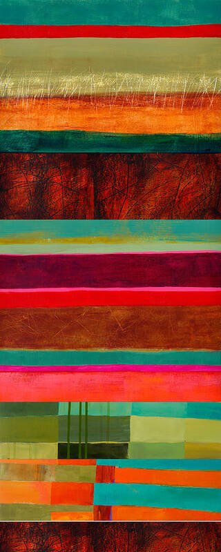 Abstract Art Poster featuring the painting Stripe Assemblage 1 by Jane Davies