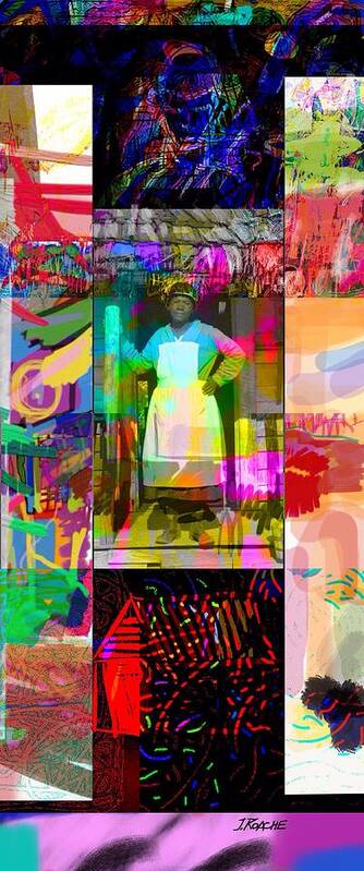 Black Woman Poster featuring the digital art The Porch II by Joe Roache