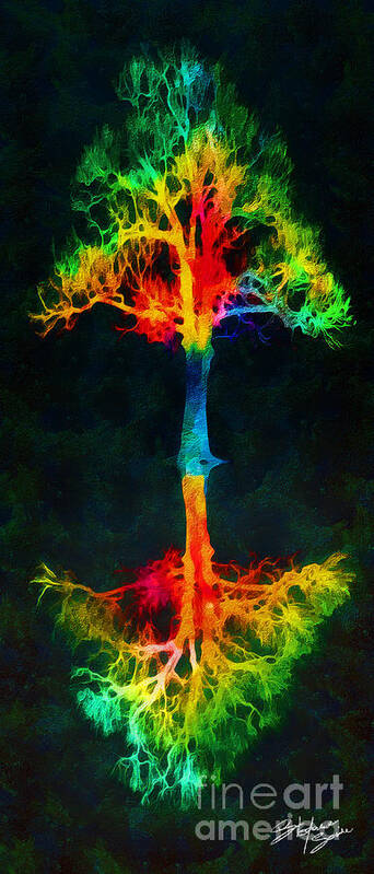 Tree Poster featuring the painting Tree of Life by Stefano Senise