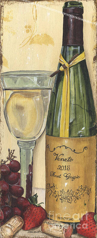 Wine Poster featuring the painting Veneto Pinot Grigio Panel by Debbie DeWitt