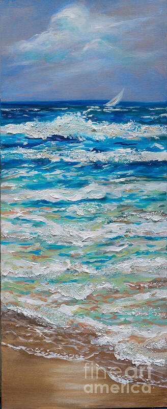 Ocean Poster featuring the painting Windy Day 40 by Linda Olsen