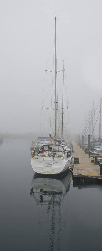 Yacht Poster featuring the photograph Yacht doesn't go in the fog by Elena Perelman