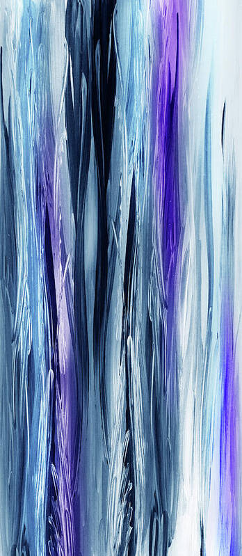 Waterfall Poster featuring the painting Abstract Flowing Waterfall Lines I by Irina Sztukowski