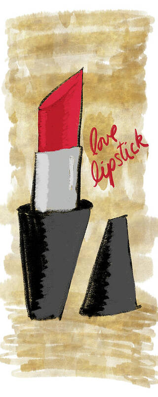 Red Poster featuring the mixed media Love Lipstick Panel by Sd Graphics Studio