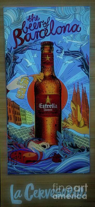 Spain Poster featuring the photograph Estrella Beer Barcelona by Chuck Kuhn