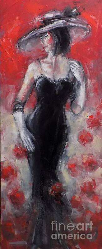 Woman Poster featuring the painting Long Cool Woman in a Black Dress by Dan Campbell