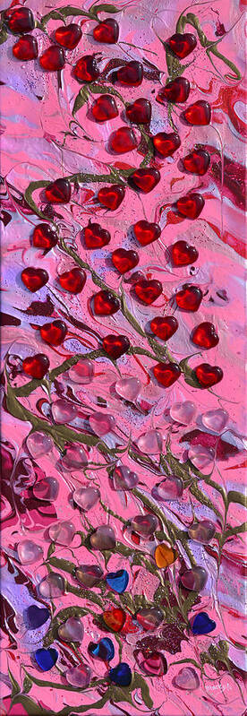 Hearts Poster featuring the painting Love Grows by Donna Blackhall