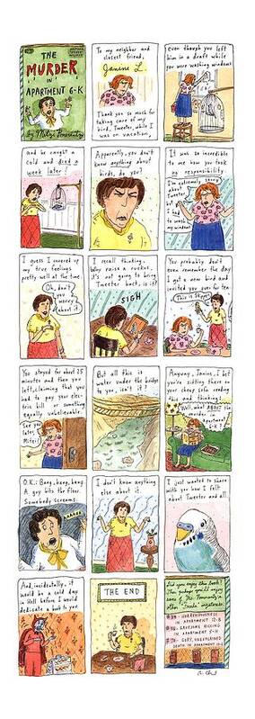 Pets Poster featuring the drawing Murder In Apartment 6-k by Roz Chast