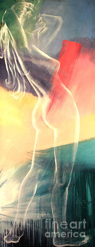 Transparent Poster featuring the painting Transparent Nude by Art By Tolpo Collection