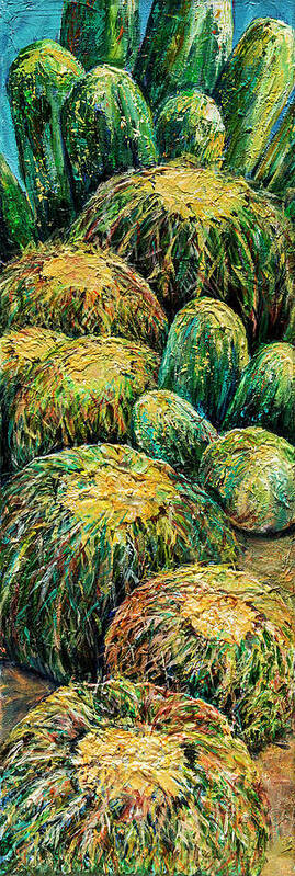 Cactus Poster featuring the painting Barrel Cactus #2 by Sally Quillin