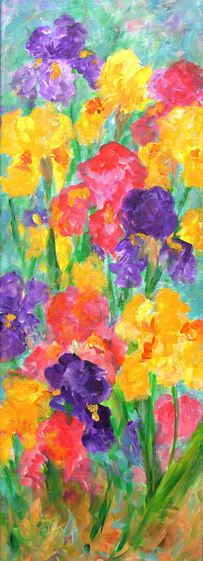 Iris Poster featuring the painting Iris Garden by Sally Quillin