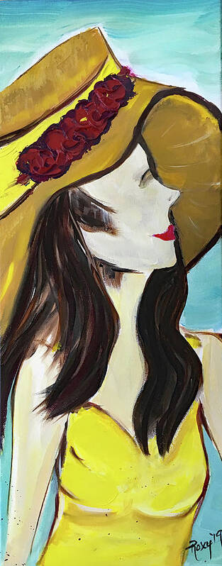 Lady Poster featuring the painting Lady in Yellow by Roxy Rich