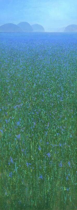Landscape Poster featuring the painting Blue Meadow 2 by Steve Mitchell