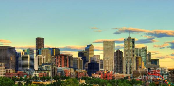 Denver Skyline Poster featuring the photograph The Mile High City by Anthony Wilkening