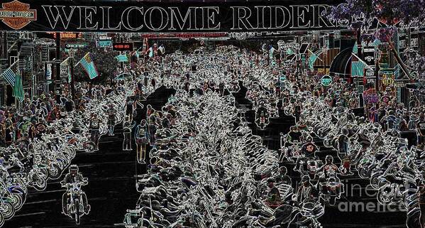 Harley Davidson Poster featuring the photograph Welcome Riders by Anthony Wilkening