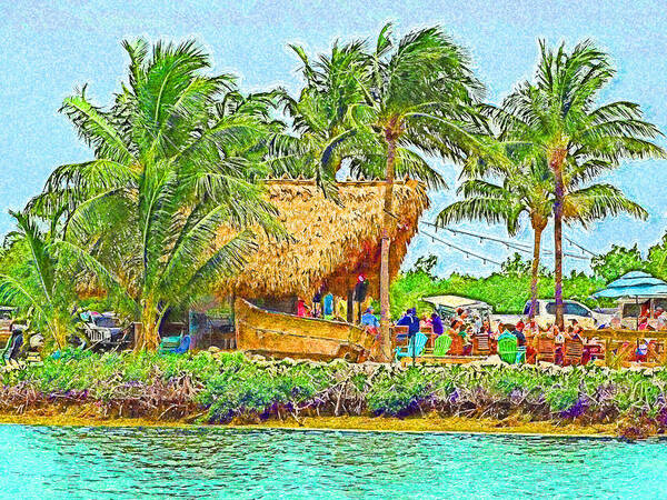 Tiki Hut Poster featuring the digital art Tiki-in' by Island Hoppers Art