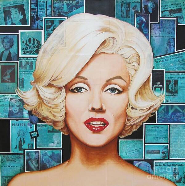 Marilyn Poster featuring the painting 20th Century Fox by Joseph Sonday