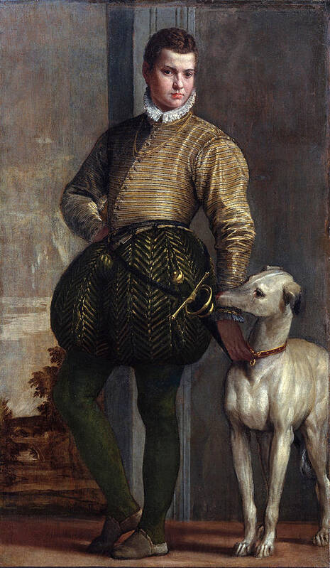 Paolo Veronese Poster featuring the painting Boy with a Greyhound by Paolo Veronese