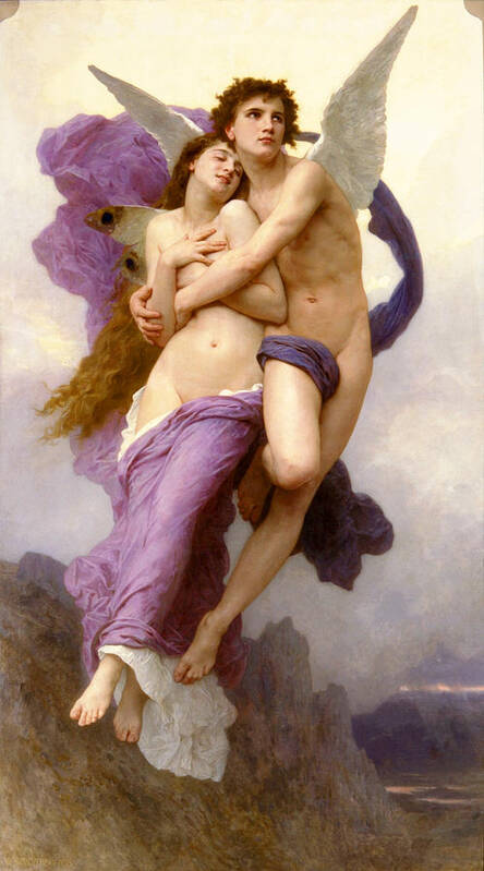 The Abduction Of Psyche Poster featuring the painting The abduction of Psyche #2 by William-Adolphe Bouguereau