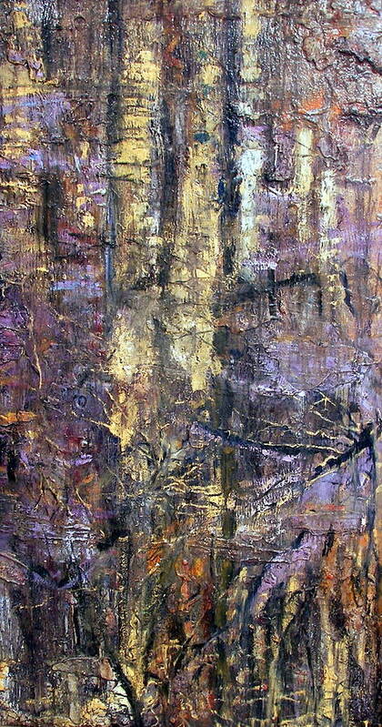  Poster featuring the painting Abstract Woods by Patricia Trudeau