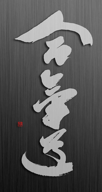 Aikido Poster featuring the painting Aikido calligraphy logo by Ponte Ryuurui