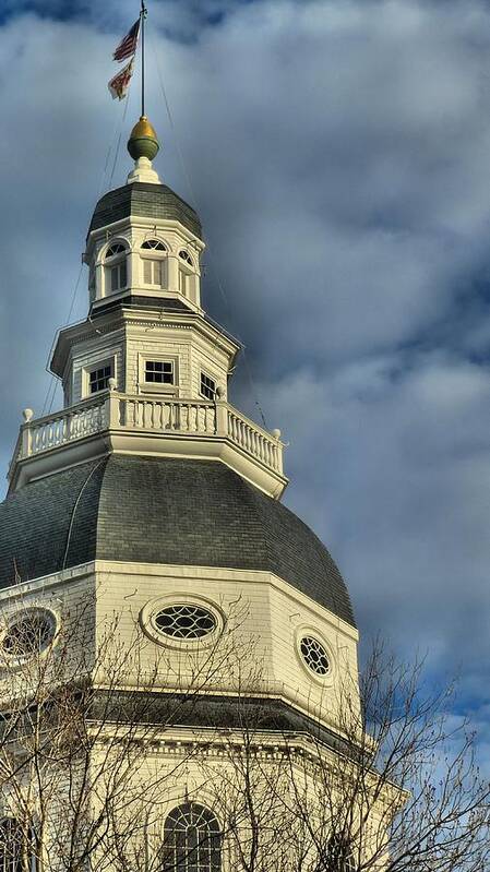 Annapolis Poster featuring the photograph Annapolis Statehouse by Jennifer Wheatley Wolf