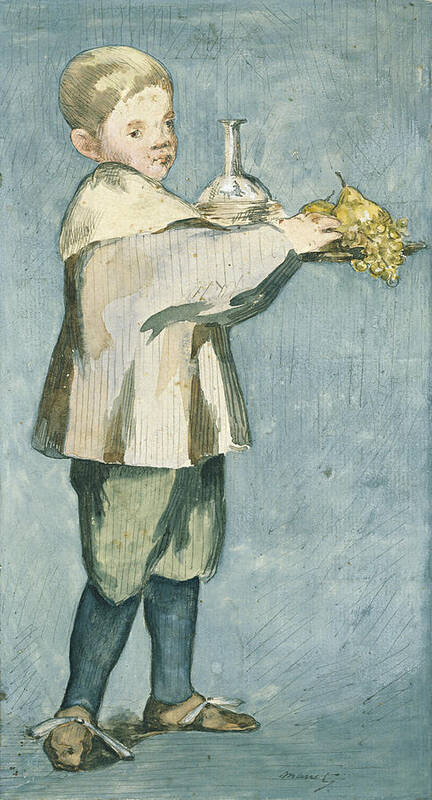 Edouard Manet Poster featuring the painting Boy With Fruit by Celestial Images