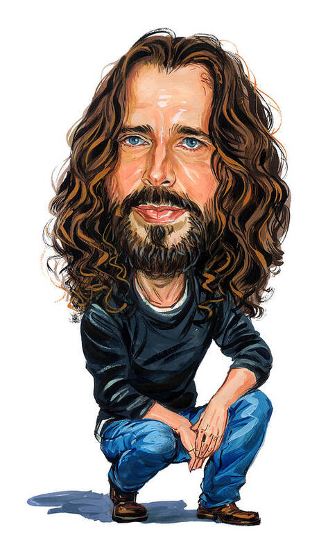 Chris Cornell Poster featuring the painting Chris Cornell by Art 