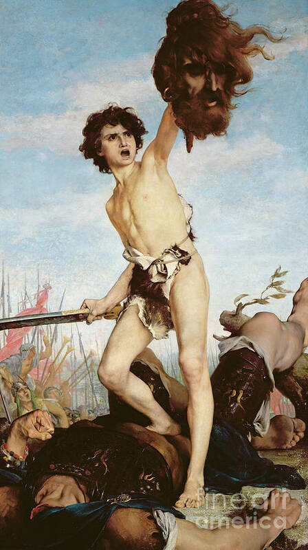 Old Testament Poster featuring the painting David Victorious Over Goliath by Gabriel Joseph Marie Augustin Ferrier