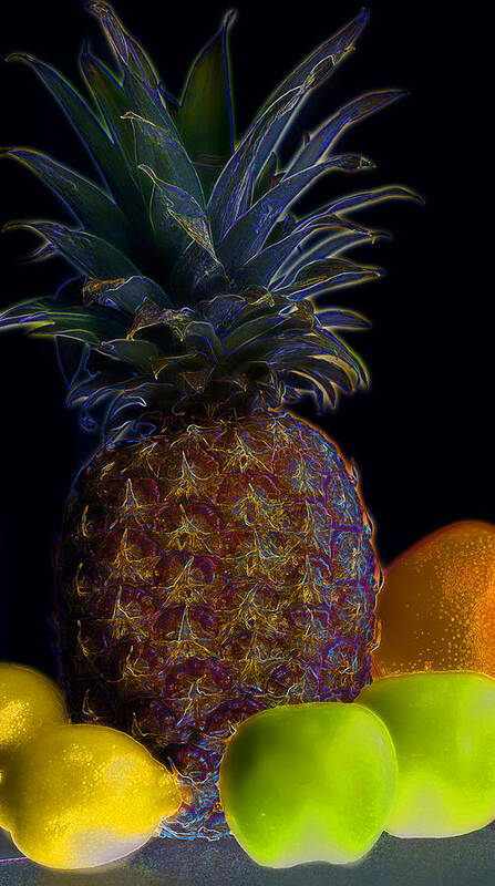 Pineapple Poster featuring the photograph Electric Pineapple by Mark McKinney