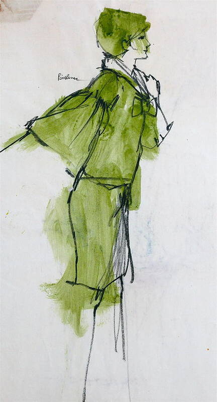 Fashion Drawing Created In 1962 Of Live Model While Attending The Art Center College In Los Angeles California. Poster featuring the drawing Fashion Drawing from Art Center College - 1962 by Robert Birkenes