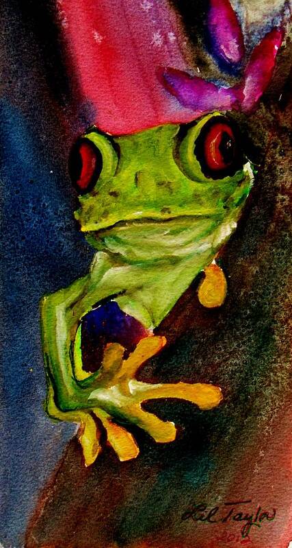 Frog Poster featuring the painting Feeling a Little Froggy by Lil Taylor