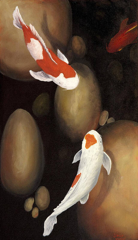Koi Fish Poster featuring the painting Koi by Darice Machel McGuire